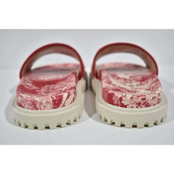 Christian Dior Dway Red Logo Toile De Jouy Platform Slide Mule Flat Sandal 36 - Picture 11 of 12